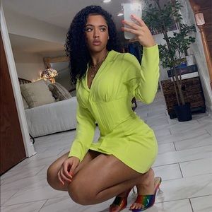 lime corset blazer dress